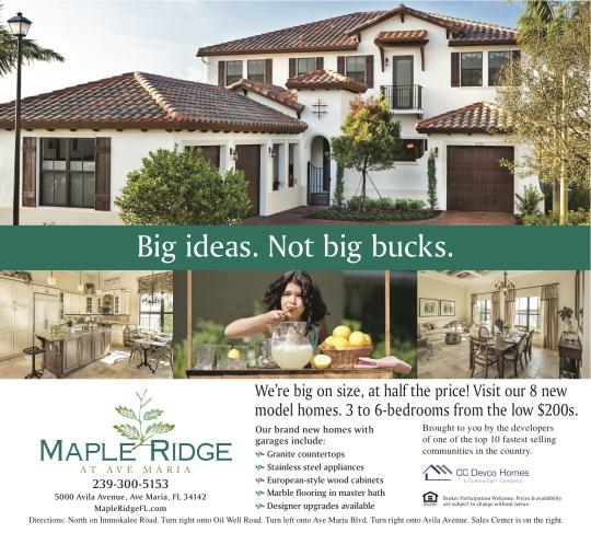 Maple Ridge at Ave Maria/CC Devco "Big Ideas"
