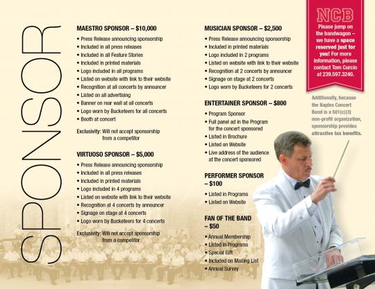 Naples Concert Band Sponsorship Brochure